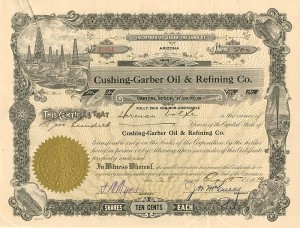 Cushing-Garber Oil and Refining Co. - Stock Certificate